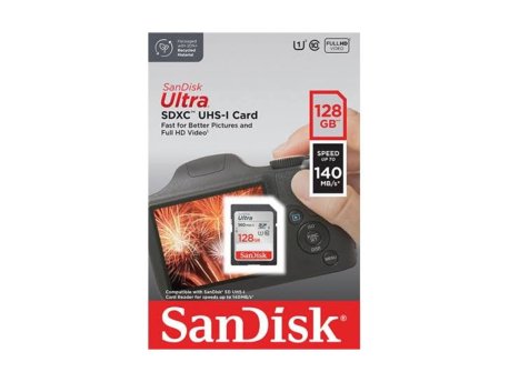 SANDISK 128GB Ultra SDXC SD memorijska kartica 140mb/s SDSDUNB-128G-GN6IN