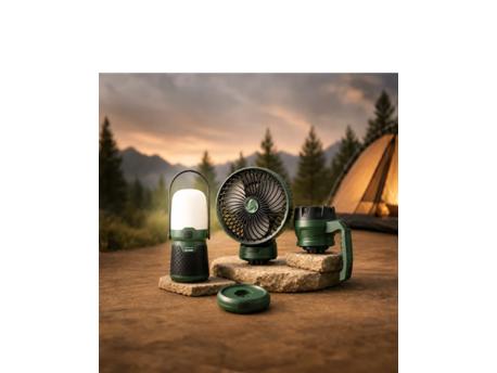 ISKRA ERO akumulatorski kamperski set, ventilator+lampe