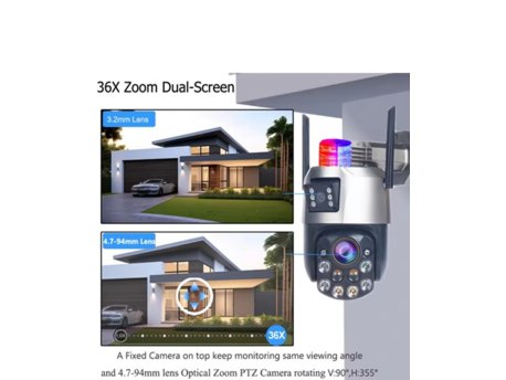 GEMBIRD CAM-IP6MP-EP5-36X *ZOOM GMB kamera 6mpix microSD iCSee xmeye pro app Two-way PTZ ip66,2x3.6mm
