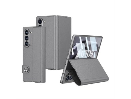 MS MOBILE LEATHER Futrola za Samsung F956B Galaxy Z Fold 6 5G siva (GKK case)