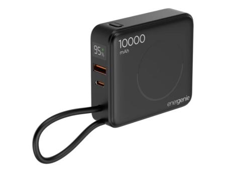 GEMBIRD PB10-WPC15-LCD-01 20 W prenosni punjač sa brzim punjačem i bežičnim punjačem, 10000 mAh, crni