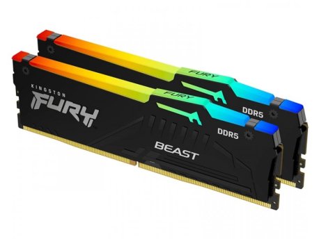 KINGSTON DIMM DDR5 32GB (2x16GB kit) 5600MT/s, Fury Beast RGB (KF556C40BBAK2-32)