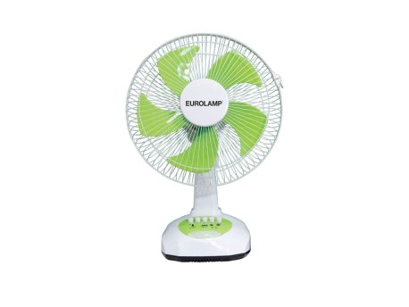 EUROLAMP Stoni punjivi ventilator sa solarnim panelom i LED lampom