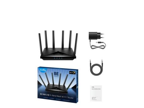 CUDY Wireless Mesh Router WR11000/BE11000 2.5G Tri-band Wi-Fi 7/6GHz+5GHz+2.4GHz/1xWAN + 3XLAN/