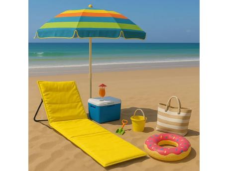 Lemon Planet Ležaljka sklopiva za plažu 150x52cm žuta LP-720000