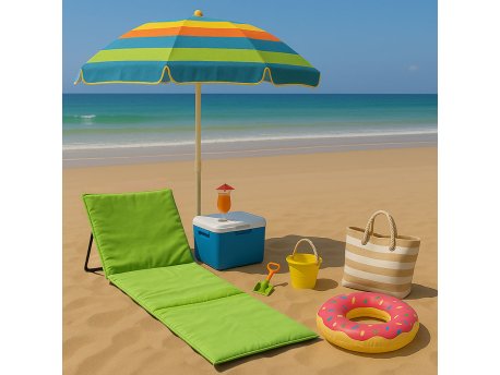 Lemon Planet Ležaljka sklopiva za plažu 150x52cm zelena LP-720000Z