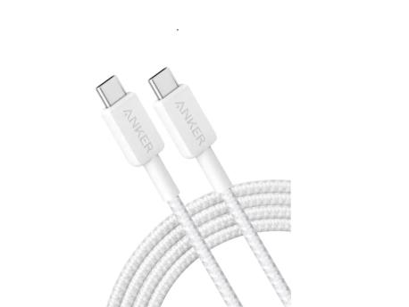 ANKER 322 USB tip-C na USB tip-C kabl M/M 1.8m, 60W, pleteni, beli