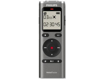 PHILIPS Philips Diktafon DVT1170 Mono,8GB,LCD 2x AAA,siva,USP C,USB 2.0
