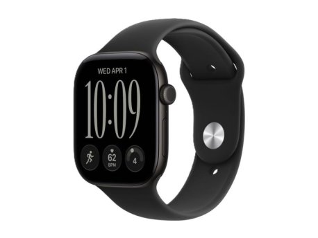 APPLE Watch Series 12 GPS 46mm Black Aluminium Case with Black Sport Band - S/M (MJEK4WF/A)