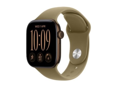 APPLE Watch Series 12 GPS 46mm Dark Bronze Aluminium Case with Olive Sport Band - S/M (MJEQ4WF/A)