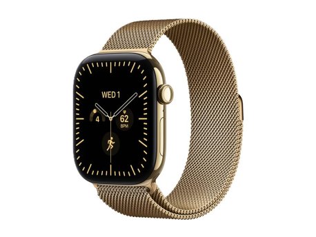 APPLE Watch Series 12 GPS + Cellular 46mm Radiant Gold Titanium Case with Radiant Gold Milanese Loop - S/M (MJGU4WF/A)