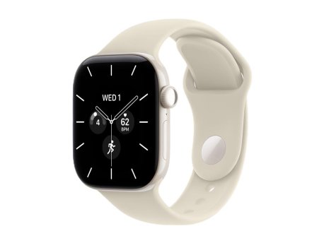 APPLE Watch Series 12 GPS + Cellular 42mm Pearl White Ceramic Case with Sand Sport Band - S/M (MJGW4WF/A)