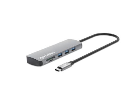 MANHATTAN Docking station 190459 9in1 USB-C - 1xHDMI/5xUSB/LAN/CR/PD 100W