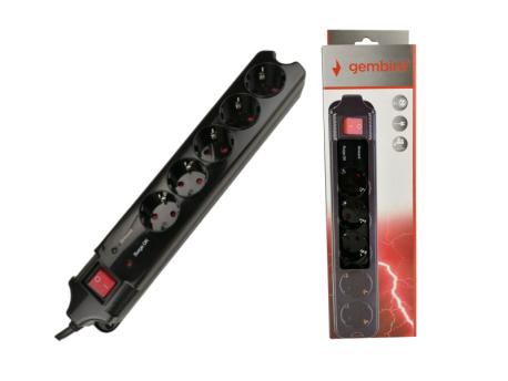 GEMBIRD Produzni kabl SPG5-C-10 (3G1.5) sa zastitom 5 uticnica 3m black