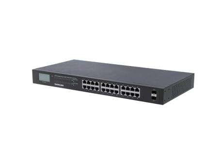 INTELLINET 561242 Network PoE Switch, 24-Port, 370W PoE Budget, 2 SFP Ports, Gigabit