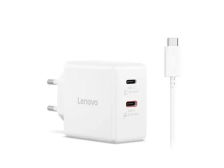 LENOVO Dual USB-C 65W GaN Punjač Beli