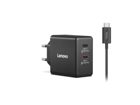 LENOVO Dual USB-C 65W GaN punjač crni