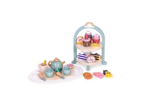 ECO TOYS Set za čaj i kafu sa kolačićima i tacnom sa posluživanje igračka za decu - HM327785