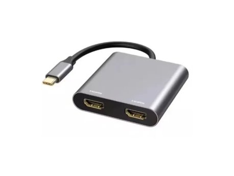 E-GREEN Adapter USB 3.1 tip C (M) - 2 x HDMI