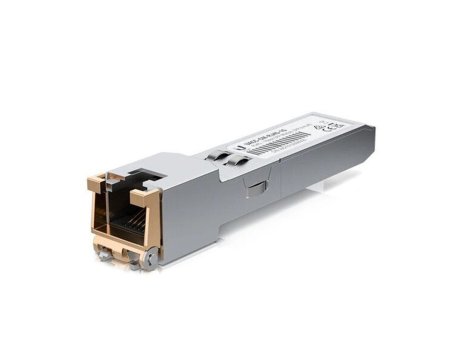 UBIQUITI UACC-CM-RJ45-1G SFP to RJ45 transceiver module that delivers 1 Gbps speed via a converted Ethernet connection