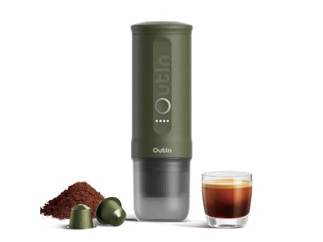 OUTIN Nano Espresso Machine, model OTEM-01, color Forest Green