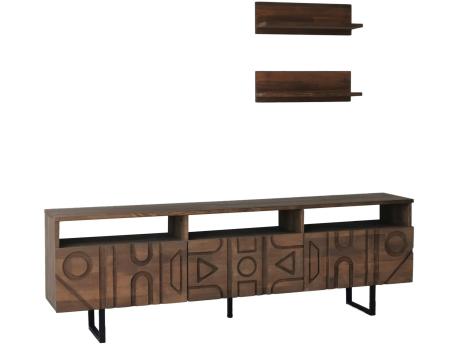 HANAH HOME TV polica Aristo Walnut OUTLET
