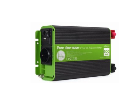 GEMBIRD EG-PWC-PS500-01 12V Cist sinusni auto inverter DC/AC 500W + USB port, 1,95KG