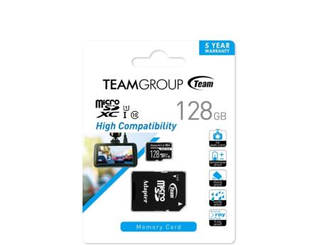 TEAM GROUP MICRO SDHC/SDXC 128GB Dash Card, UHS-I U3 V30 A1, 100/30MB/s +SD Adapter TDUSDX128GUHS03