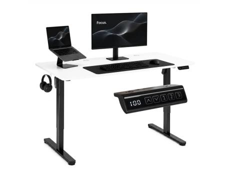 ModernHome Elektricni radni sto 140*60 cm sa podesivom visinom 72-118 cm, bela radna ploca - ModernHome