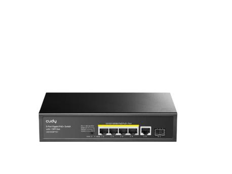 CUDY GS1005PTS1 5-Port 10/100/1000M Gigabit 4PoE+ 1RJ45 Switch with 1 SFP Slot
