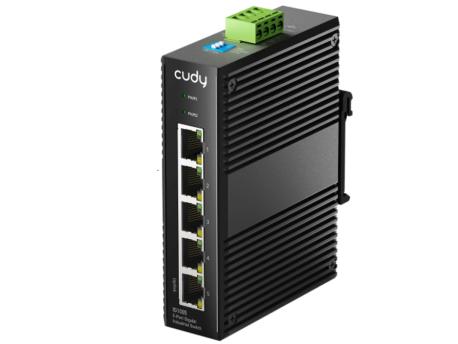 CUDY IG1005 5-Port Gigabit Industrial Switch, 5× GbE, Shielded, Dual-Power Redundancy, IP40