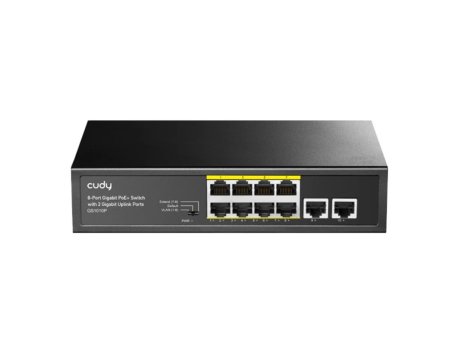CUDY GS1010P 8-Port Gigabit PoE+ Switch with 2 Gigabit Uplink ports, PoE 30W