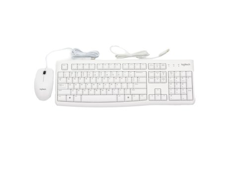 LOGITECH MK120 Desktop USB US tastatura + USB miš, Bela boja