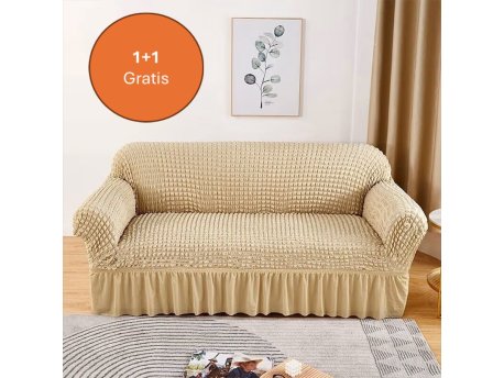HOMEMATES 1+1 gratis retro pokrivač za dvosede i kauče od 145cm do 185cm - Braon