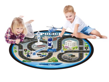 Gearbox Podloga 76 cm policijska sa vozilima, 15 delova