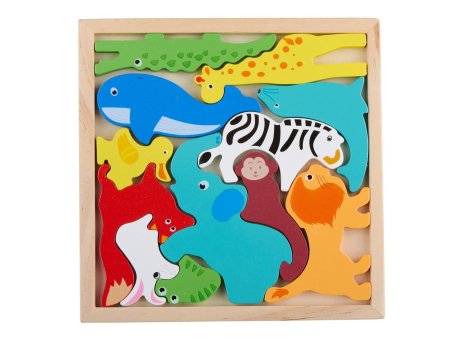 Marionette Wooden Toys Drvena puzzle slagalica sa životinjama – 12 delova