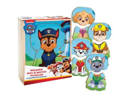 Nickelodeon Paw Patrol drvene puzzle za spajanje i kombinovanje – set od 5 slagalica