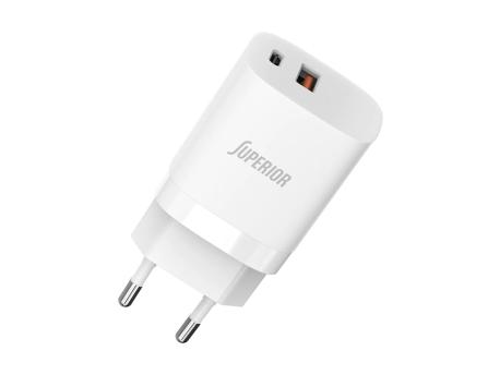 Comicell Kućiste punjača Superior CO-3002ACL Fast PD Type C + USB 33W 3A belo