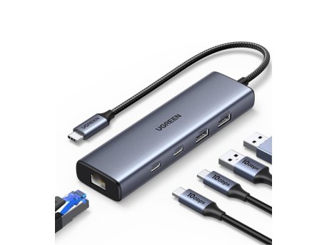 UGREEN CM512 Type C Hub 5 u 1 RJ45 + 2 x Tip C + 2 x USB