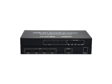 KETTZ HDMI 4x1 Quad Multi-Viewer sa besprekidnim preklapanjem i daljinskom kontrolom – Full HD 1080p