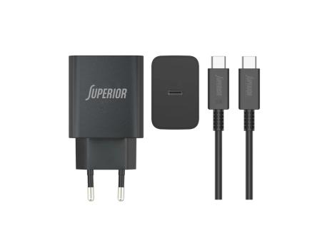 SUPERIOR Kućni punjač SU-4500 45W Type C na Type C 5A crni