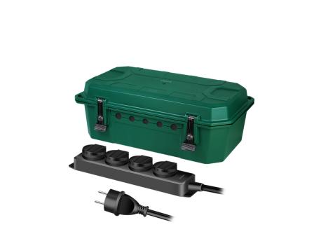 LOGILINK Produžni kabl outdoor sa zaštitnom kutijom, 4 mesta, 5.0m, IP54, zelena