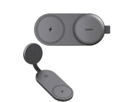 Aukey Bežični magnetni punjač za brzo punjenje LC-MC314 3-u-1 Qi2.2 MagFusion C Pro