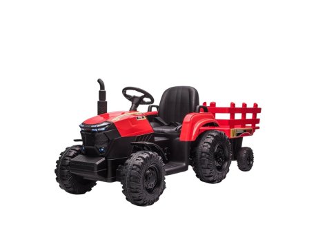 ARISTOM Dečiji traktor na akumulator sa prikolicom 12V Crvena