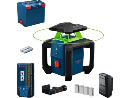 BOSCH PRO GRL18V-3-31G Rotacioni laser u L-BOXX 374 sa 2 baterije (AA), nosač za laserski prijemnik LR 6/7, 0601061G01