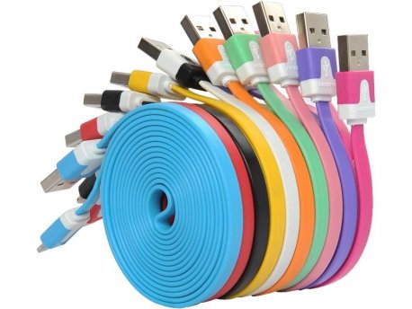 FAST ASIA Kabl USB A - USB Micro-B M/M 1m flat plavi
