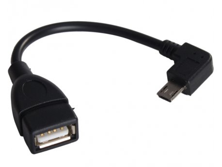 FAST ASIA Kabl USB OTG (USB A - USB Micro-B F/M) ugaoni crni