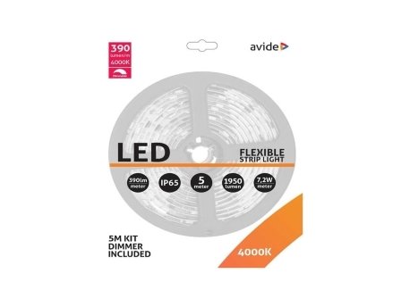 AVIDE ABLSBL12V5050-30NW-D65 LED traka 12V 7.2W 4000k 5m + Dimmer