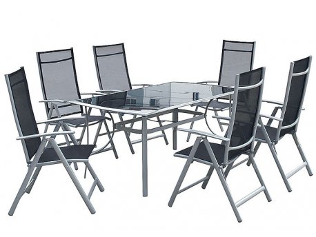 OSTALI Bastenski set CORSICA - Sto + 6 stolica metalni