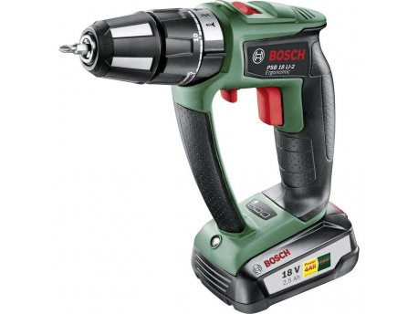 BOSCH zeleni alat PSR 18 Li-2 Ergonomic, Akumulatorska bušilica-odvrtač